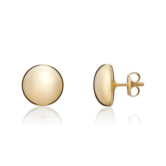9ct Gold 10mm Bouton Stud Earrings profile