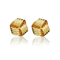 9ct Gold Large Ribbed Knot Earrings