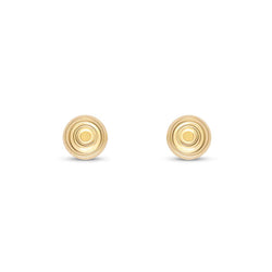 9ct Gold 7mm Striped Ball Stud Earrings