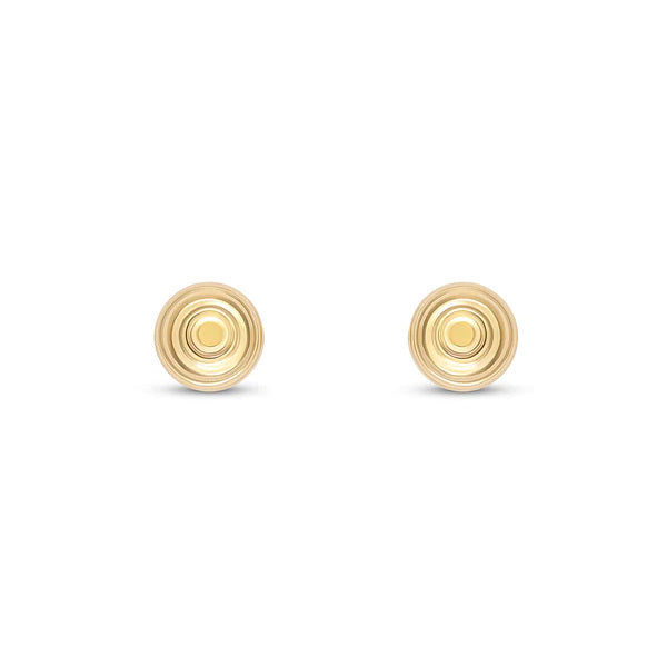 9ct Gold 7mm Striped Ball Stud Earrings