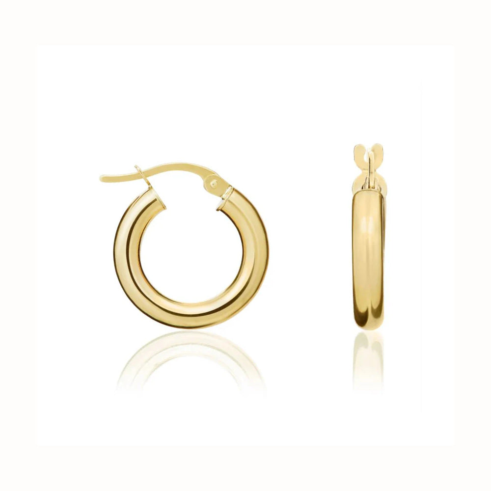 9ct Gold 16mm Polished Hoop Earrings
