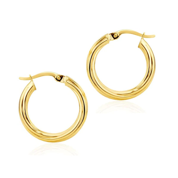 Plain 21mm Twist Hoop Earrings 9ct Gold