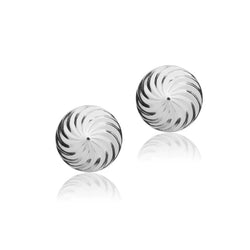 9ct White Gold Swirl Stud Earrings