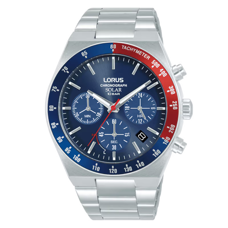 Lorus Men's Solar Chronograph Bracelet Watch RZ521AX9