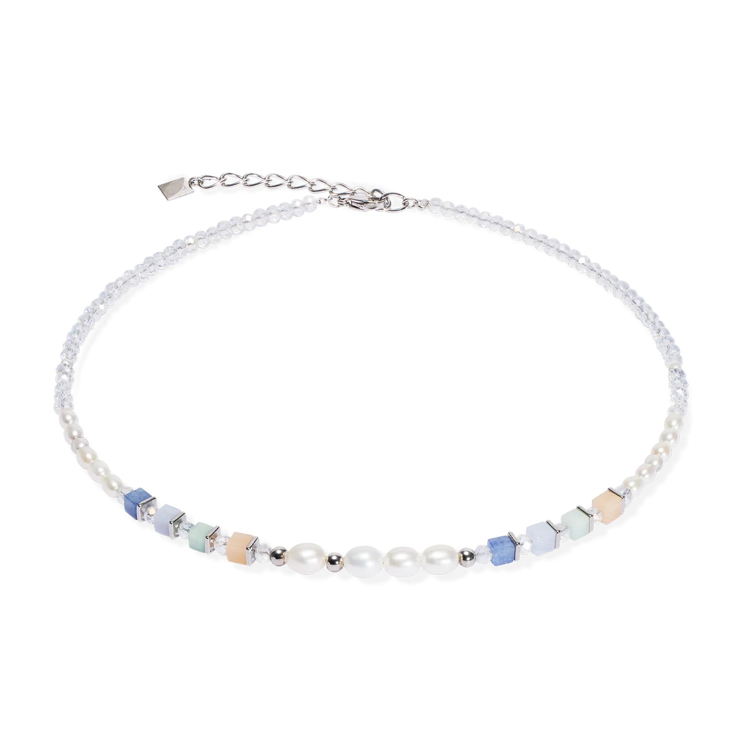 Coeur De Lion Necklace Cosmic Pearls Soft Silver Multi Pastel