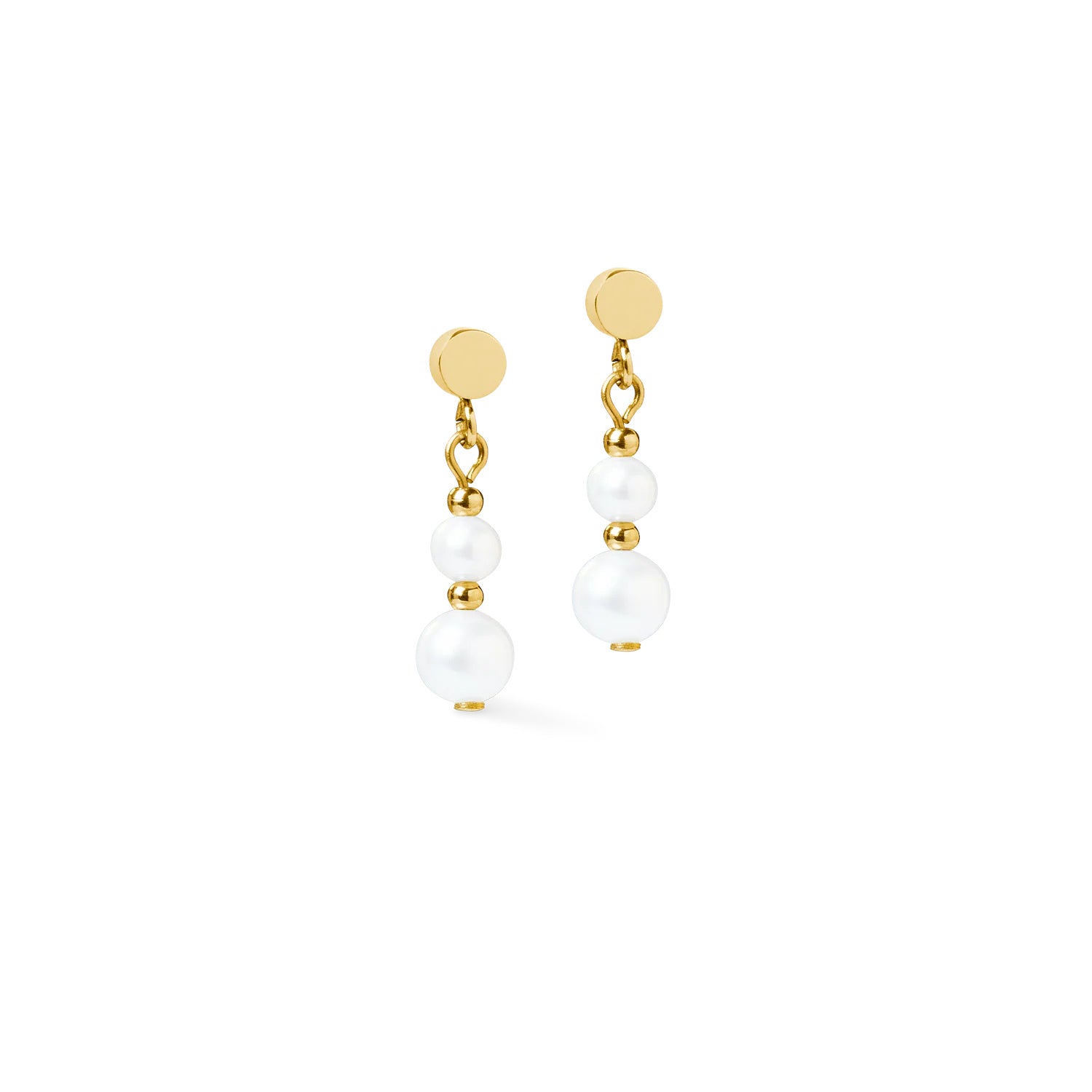 Coeur De Lion Pearl & Spike Drop Earrings Gold