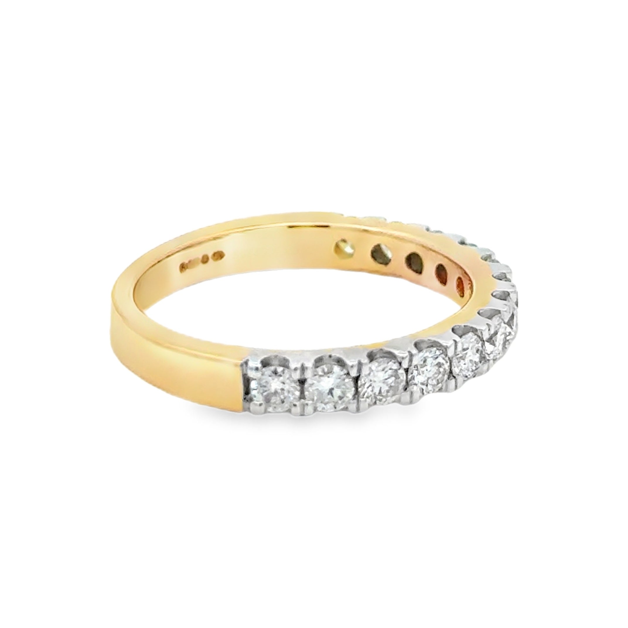 Diamond 13 Stone Eternity Ring 0.77ct 9ct Gold SIDE
