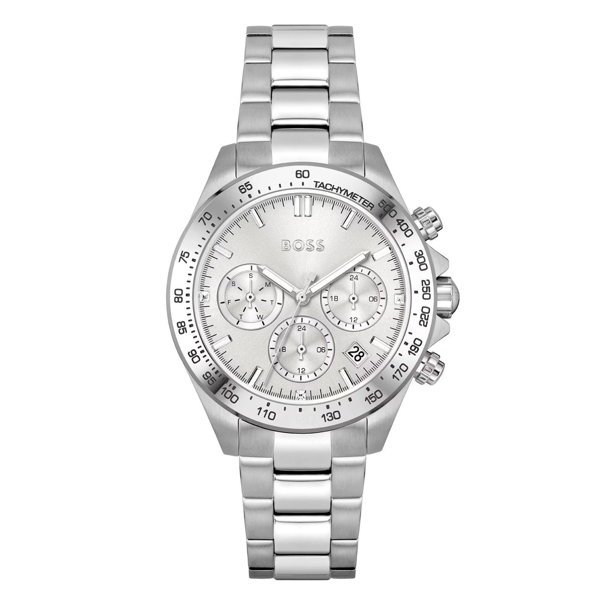 Hugo Boss Mens 1502616 Chronograph Stainless Steel Watch With Silver Dial