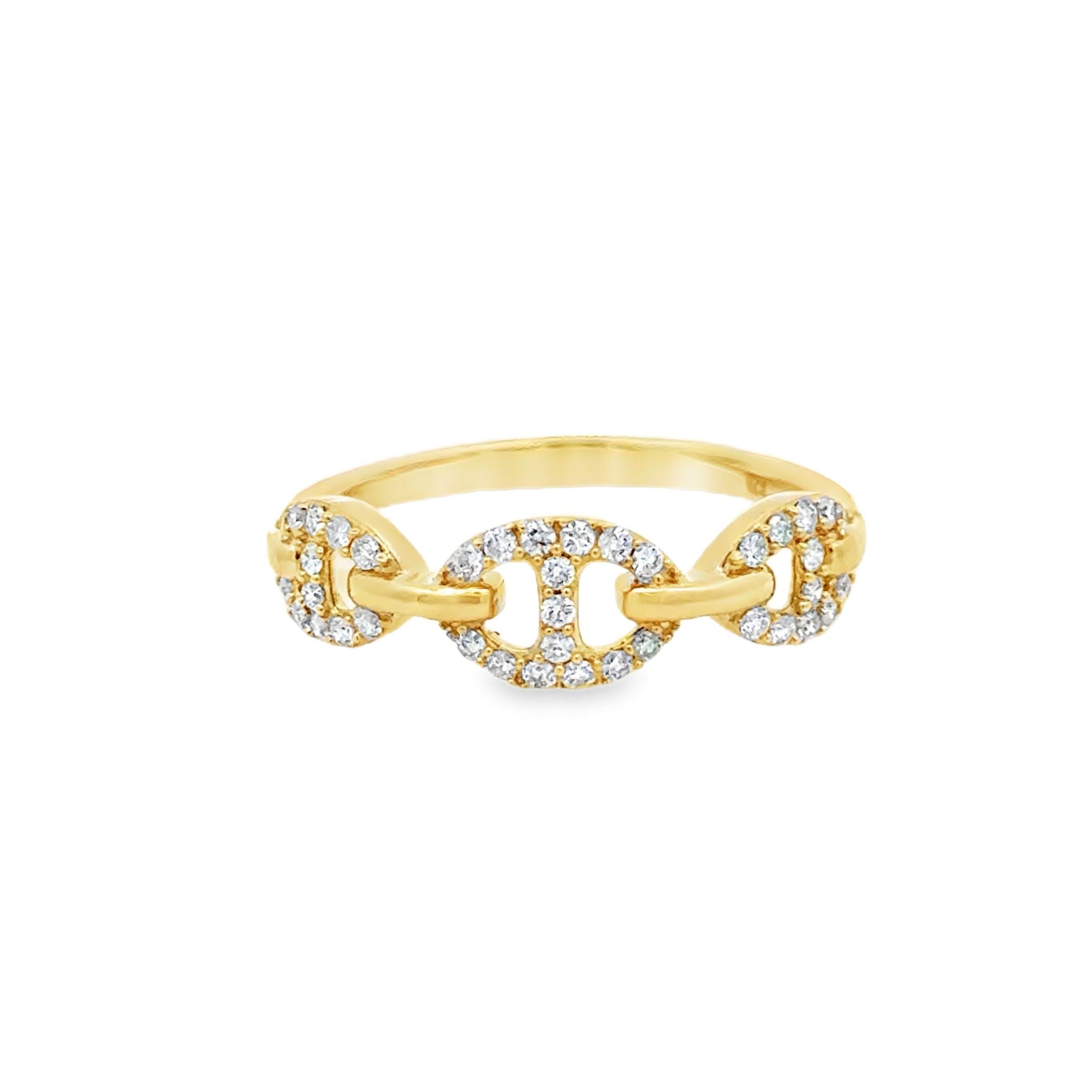 9ct Gold Trio Marina Link Diamond Ring