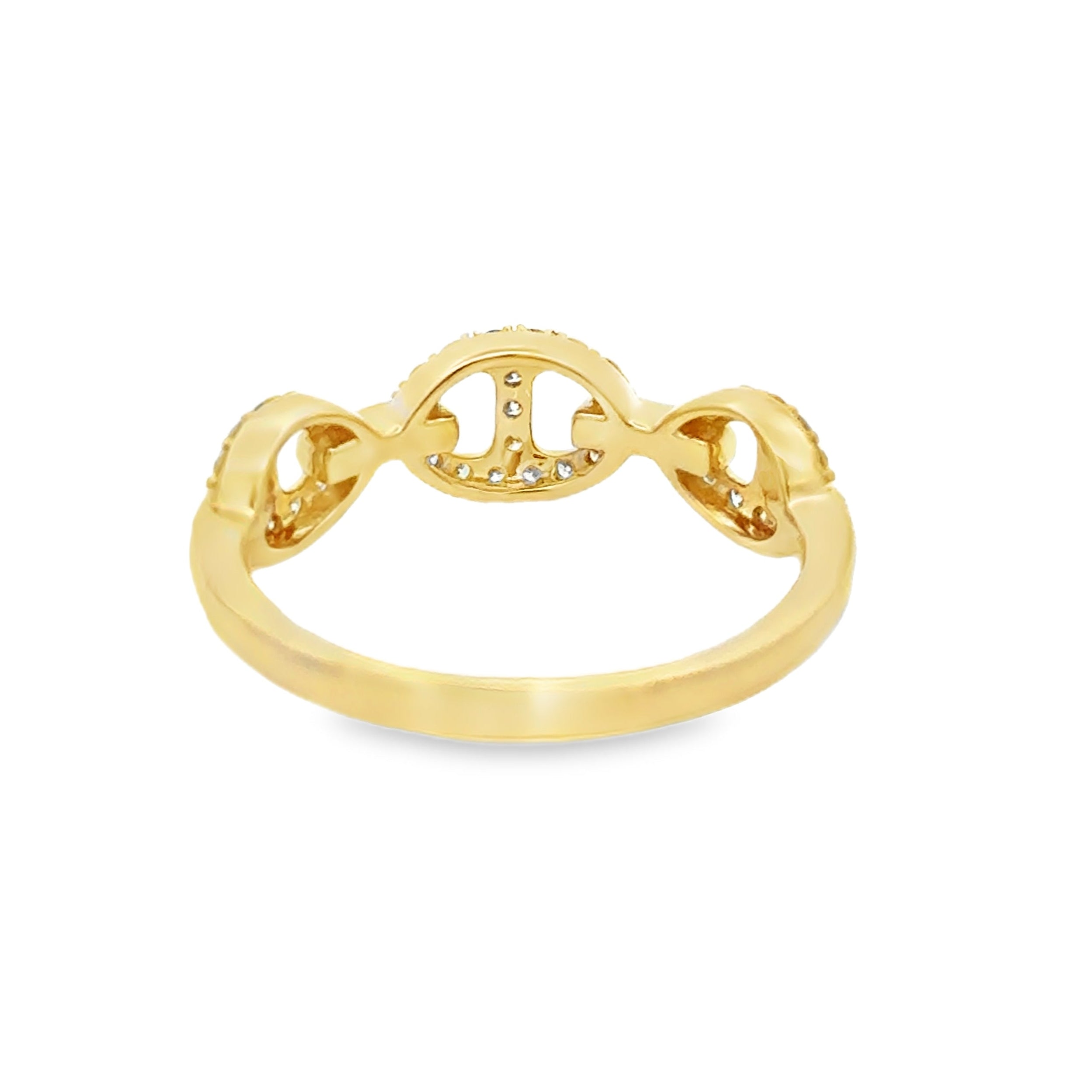 9ct Gold Trio Marina Link Diamond Ring rear