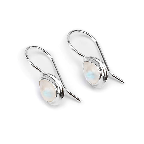Henryka Teardrop Earrings in Silver & Moonstone