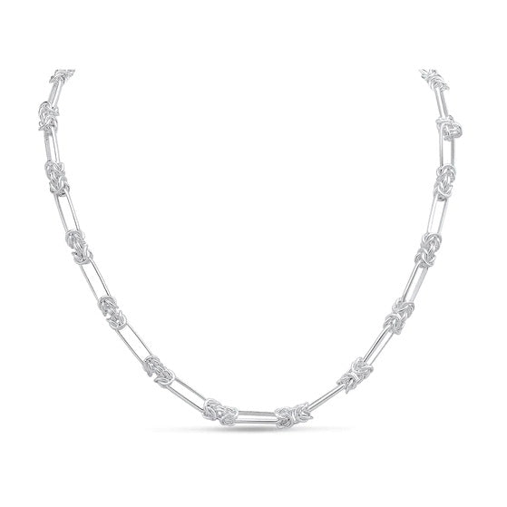 Sterling Silver Oval Byzantine Necklace