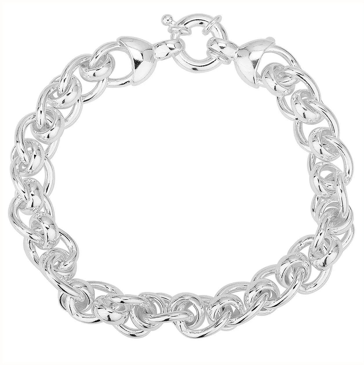 Sterling Silver Heavy Rollerball Bracelet