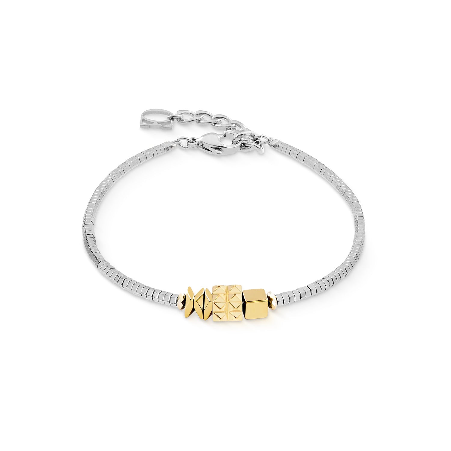 Coeur De Lion Cube Trio Facets Bracelet Gold-Silver