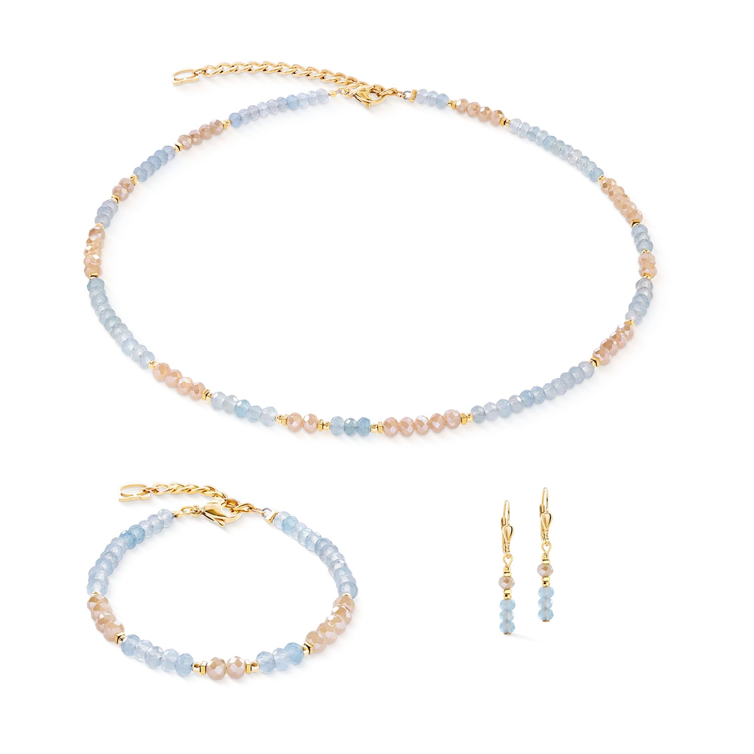 Coeur De Lion Rhythm Jade Sky Gold Bracelet set