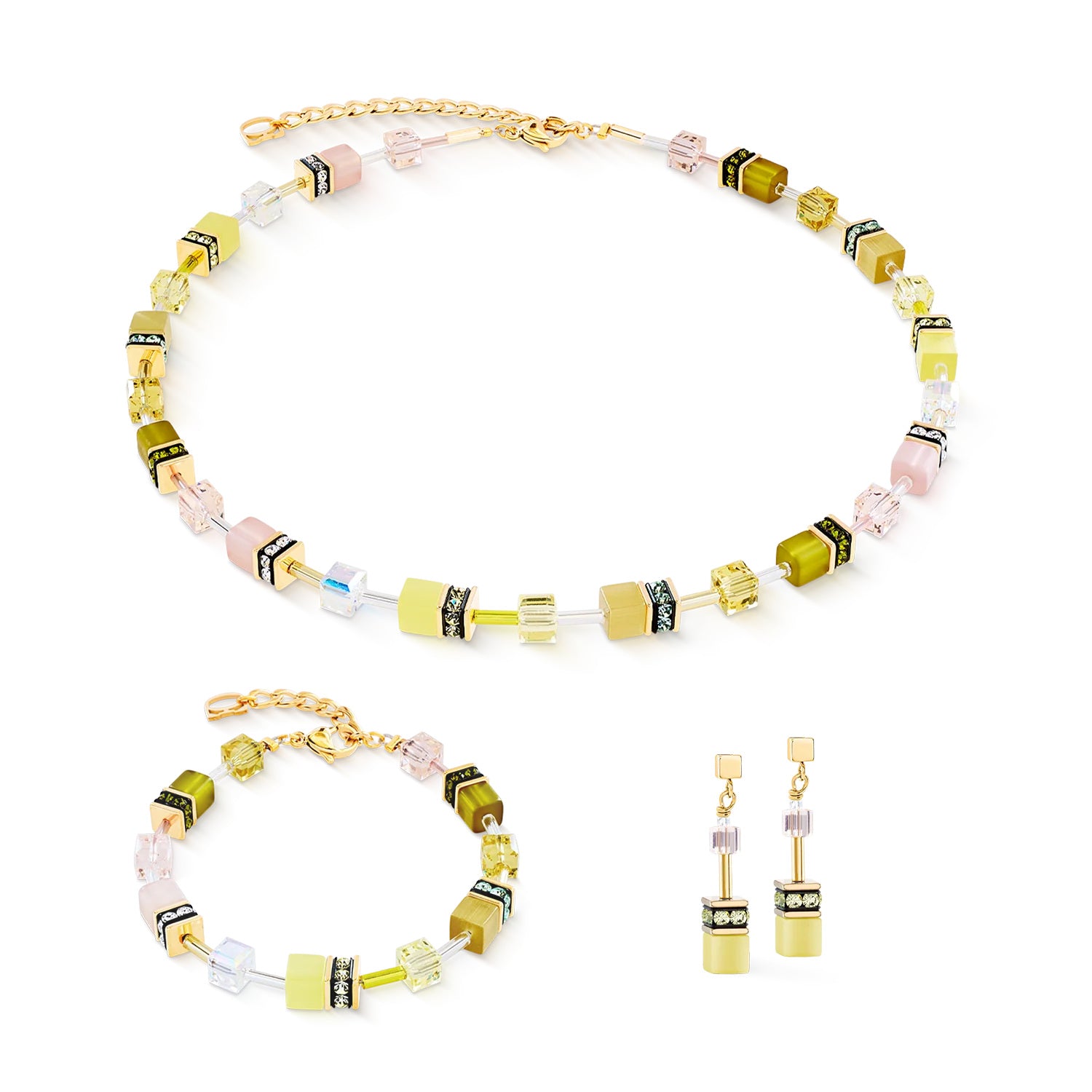 Coeur De Lion GeoCUBE® Olive Blossom Necklace