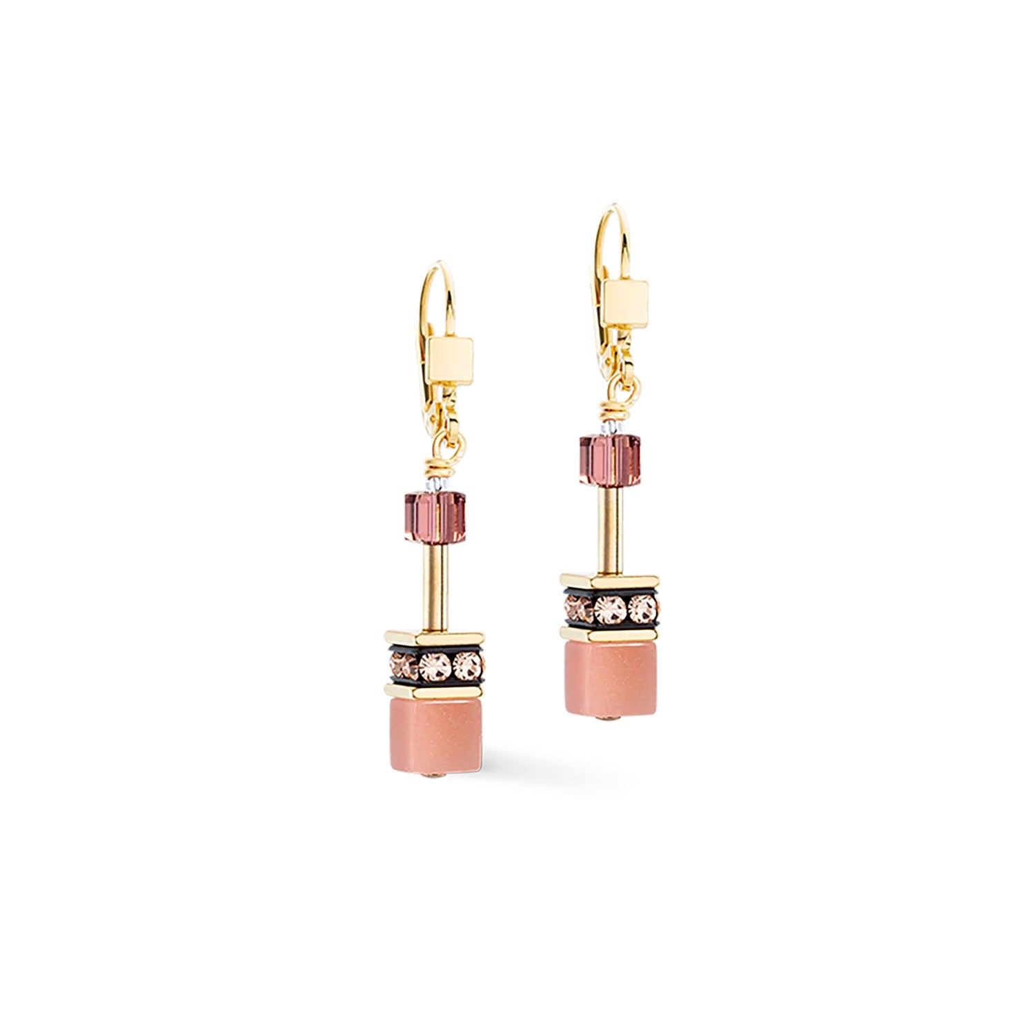Coeur De Lion GeoCUBE® Iconic Gold Blush Earrings