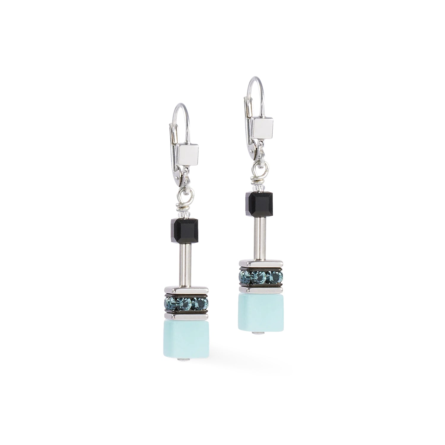 Coeur De Lion GeoCUBE® Iconic Earrings Ice Serenity Silver