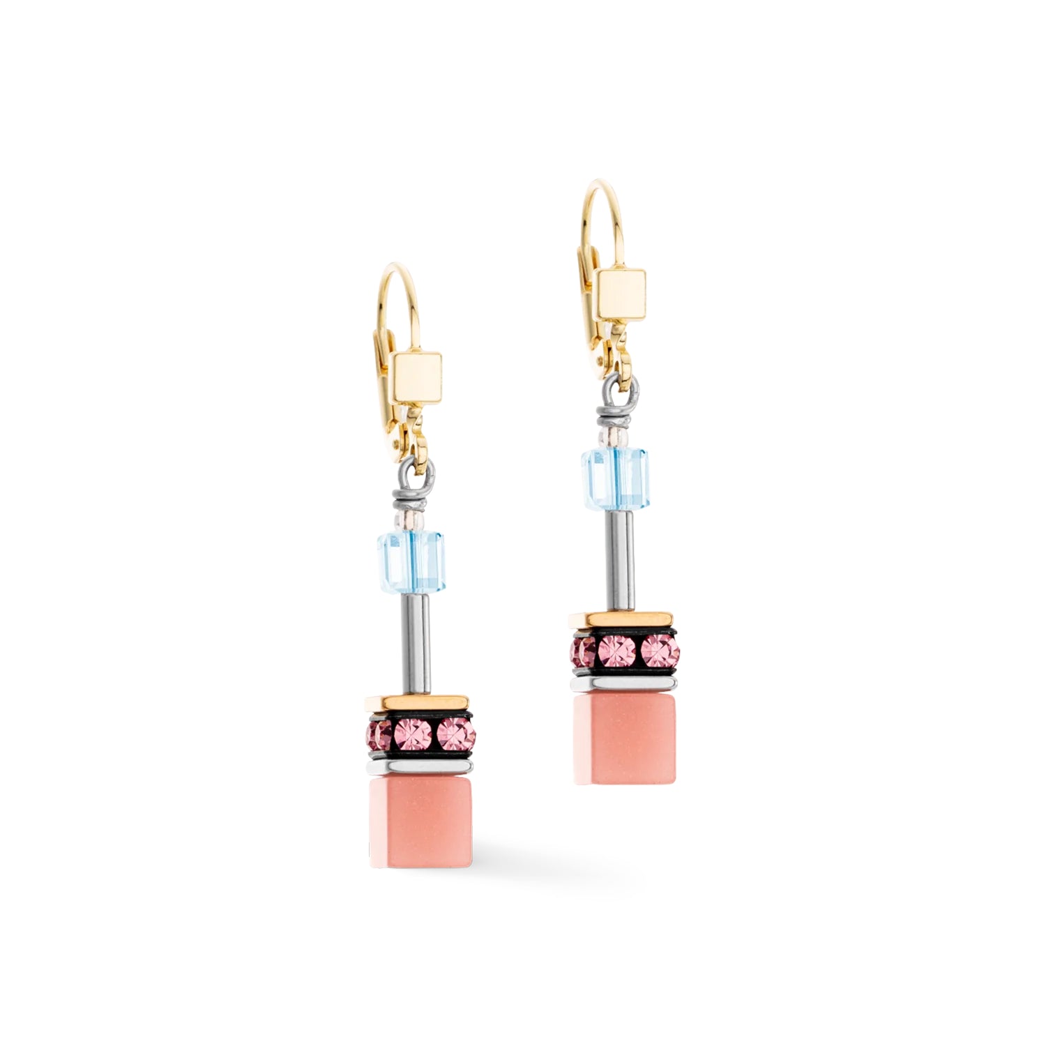 Coeur De Lion GeoCUBE® Iconic Earrings Aqua Apricot