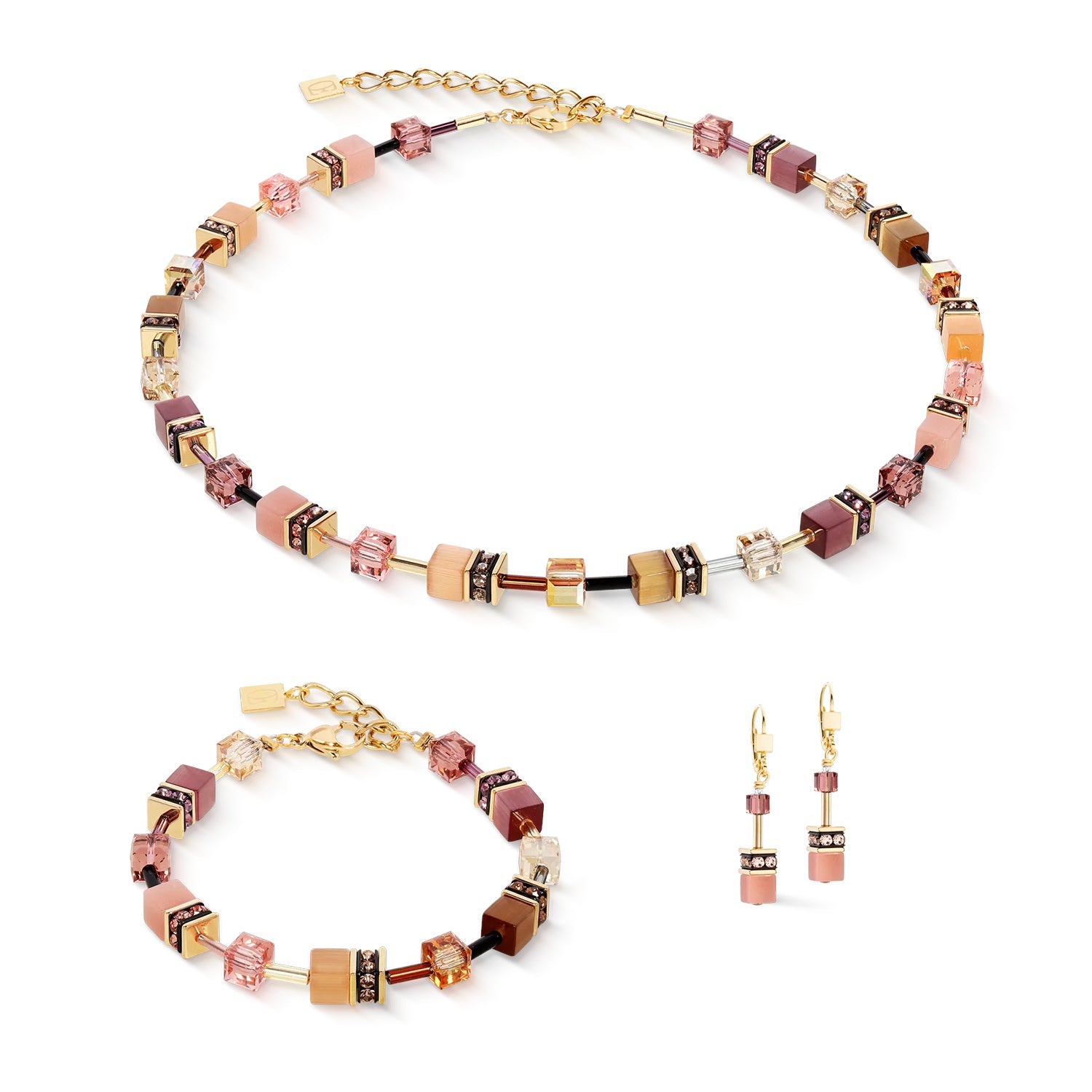 Coeur De Lion GeoCUBE® Iconic Bracelet Gold Blush set
