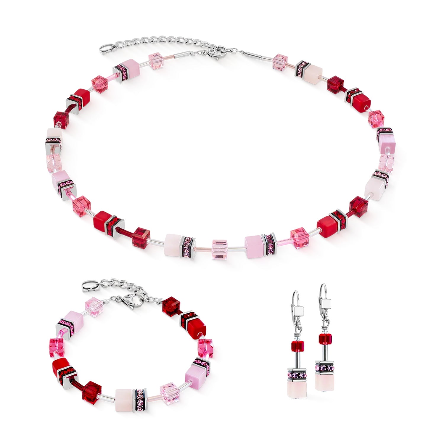 Coeur De Lion GeoCUBE® Iconic Bracelet Rosé Blush set