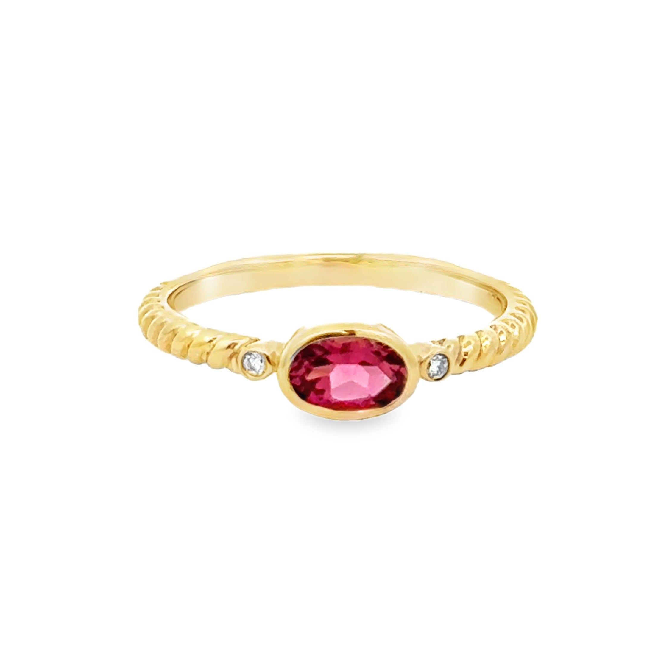 Pink Tourmaline & Diamond 9ct Gold