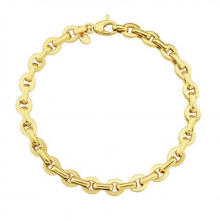 9ct Gold Round Flat Link Bracelet