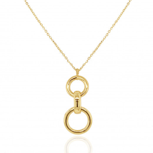 9ct Yellow Gold Circle Drop Necklace