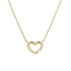 9ct Yellow Gold Diamond Set Heart Necklace Mark Milton