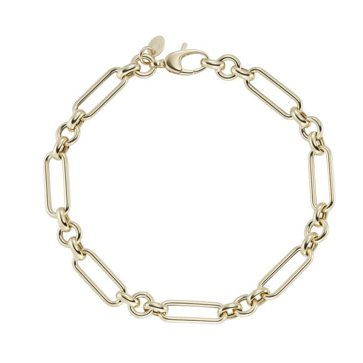 9ct Gold Paper Chain & Belcher Link Bracelet