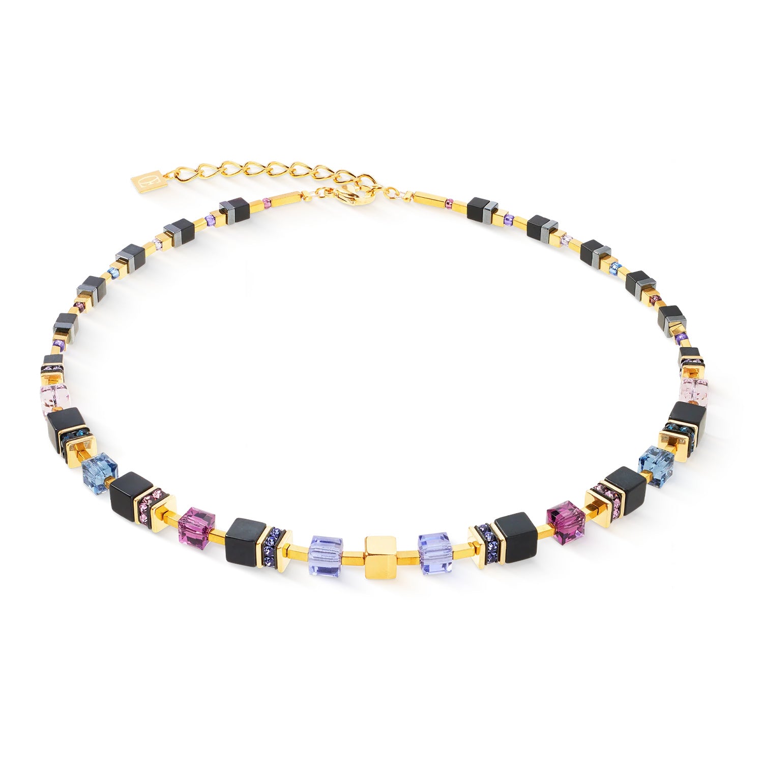 Coeur De Lion GeoCUBE® Precious Classic Necklace Blue Moon Gold