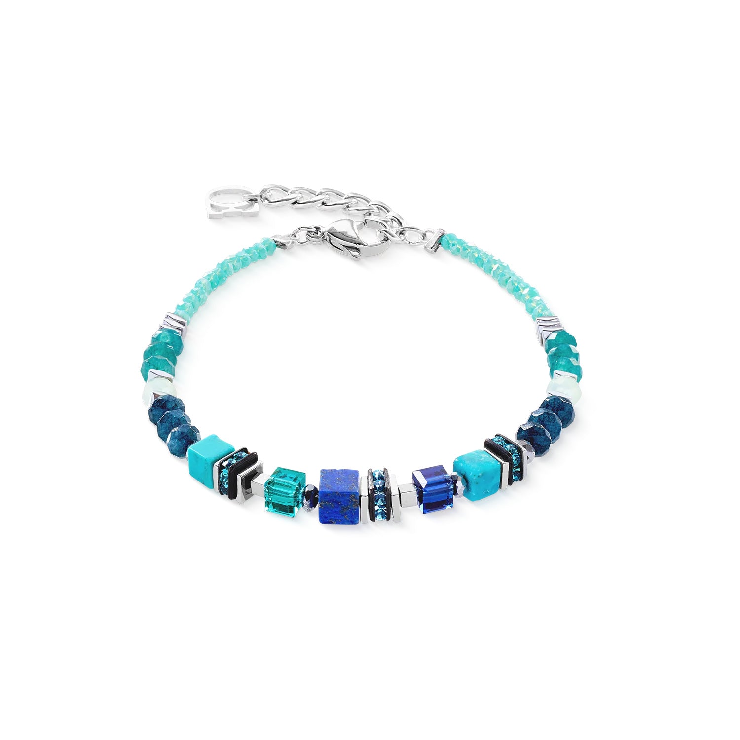 Coeur De Lion Wave Precious Flow Bracelet Silver Teal