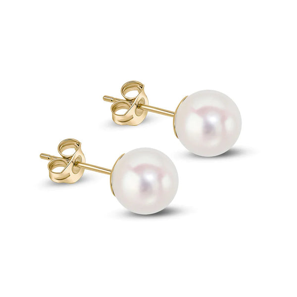 6.5-7mm Akoya Cultured Pearl Earring 9ct Gold side 