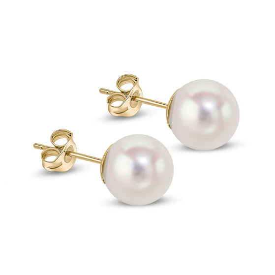 8-9mm Akoya Cultured Pearl Earring 9ct Gold