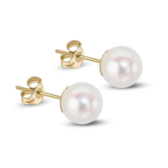 8-8.5mm Akoya Cultured Pearl Earring 9ct Gold