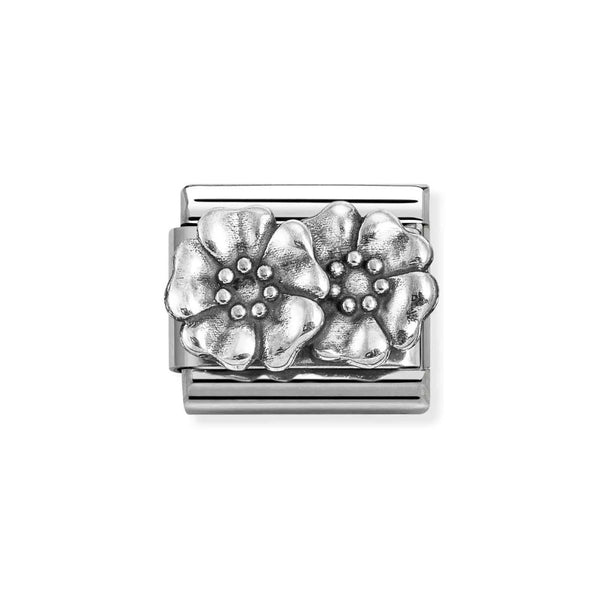 Nomination Classic Link Flowers Charm in Silver