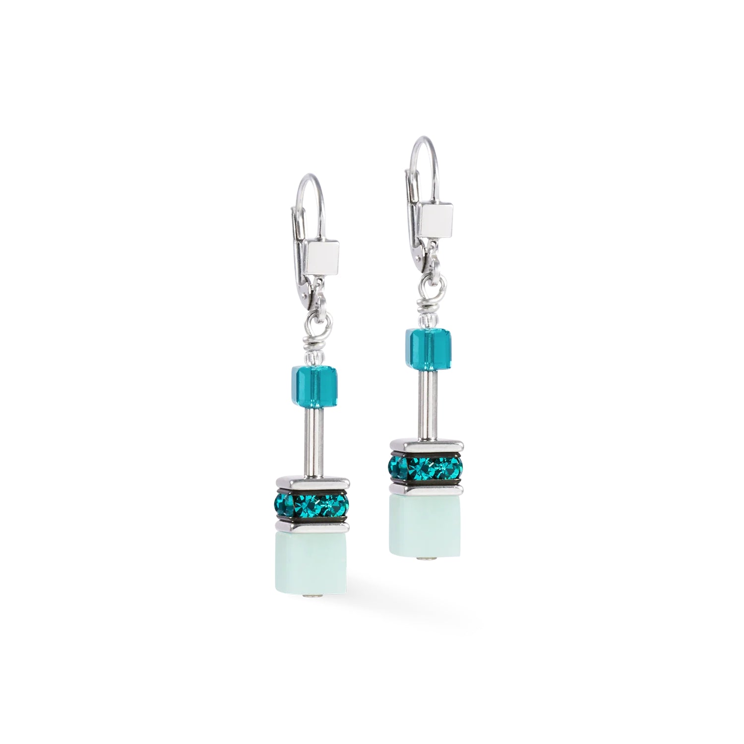 Coeur De Lion GeoCUBE® Iconic Precious Earrings Silver-Green