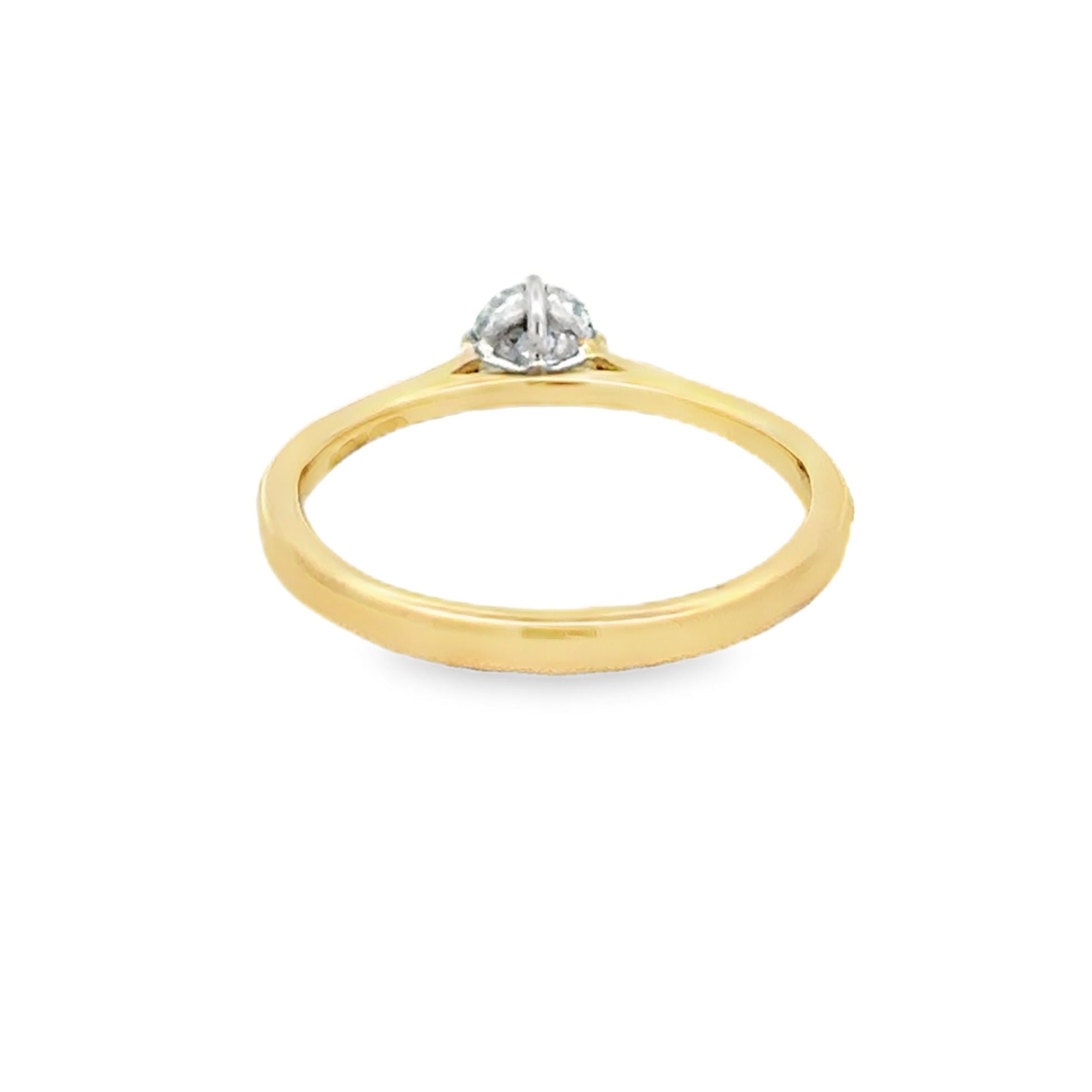 Lab Grown Diamond Brilliant Cut 0.33ct Solitaire Ring 9ct Gold REAR