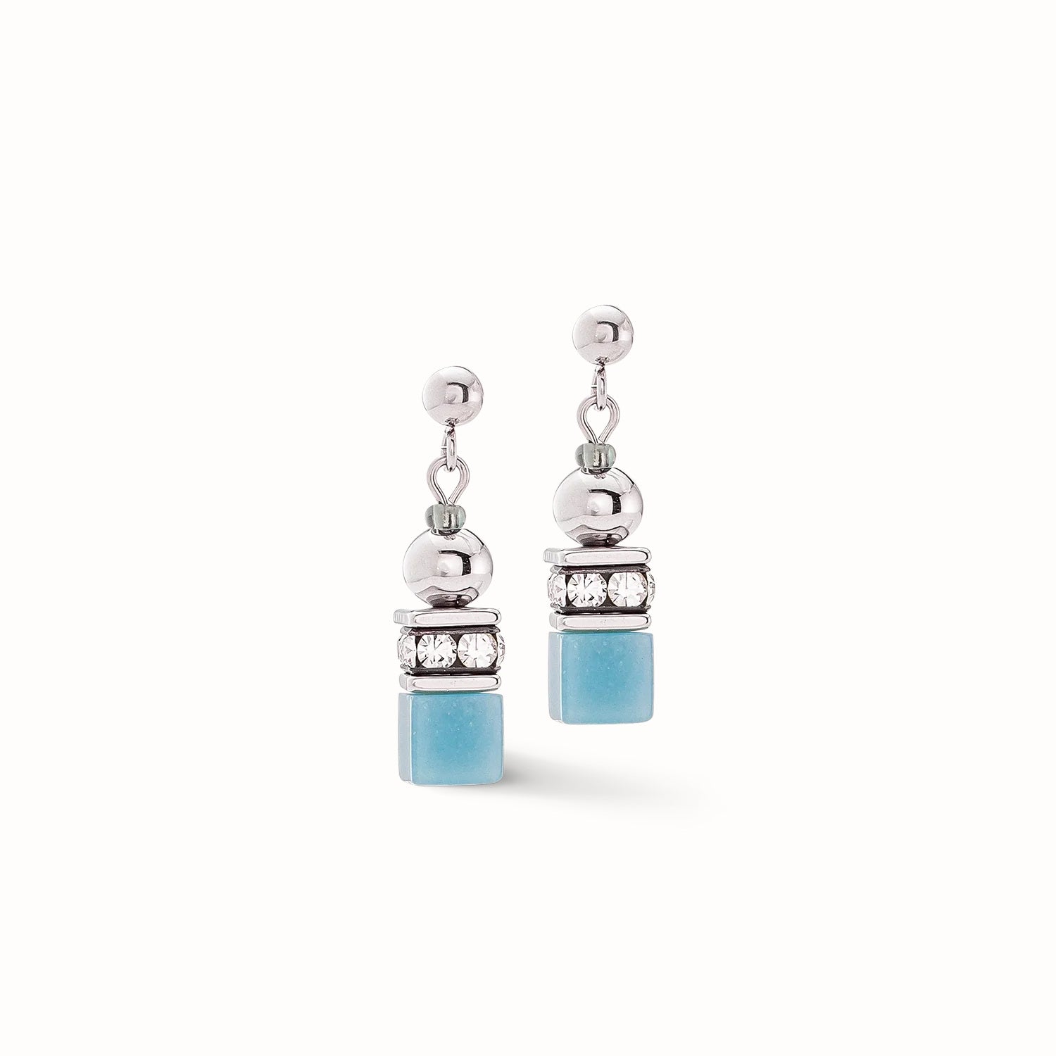 Coeur De Lion GeoCUBE® Fusion Spheres Earrings Ice Blue