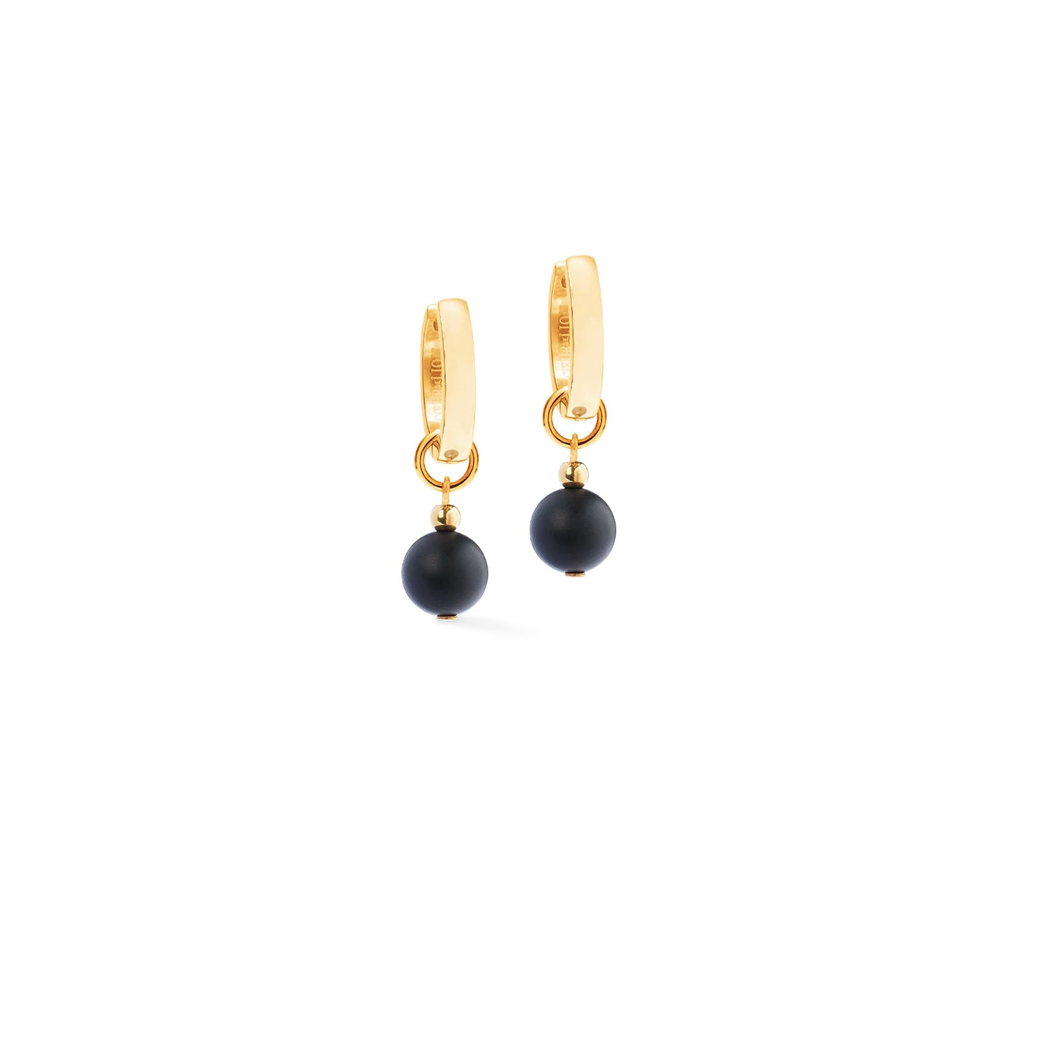 Coeur De Lion Hoop Earrings Pure Spheres Gold-Black