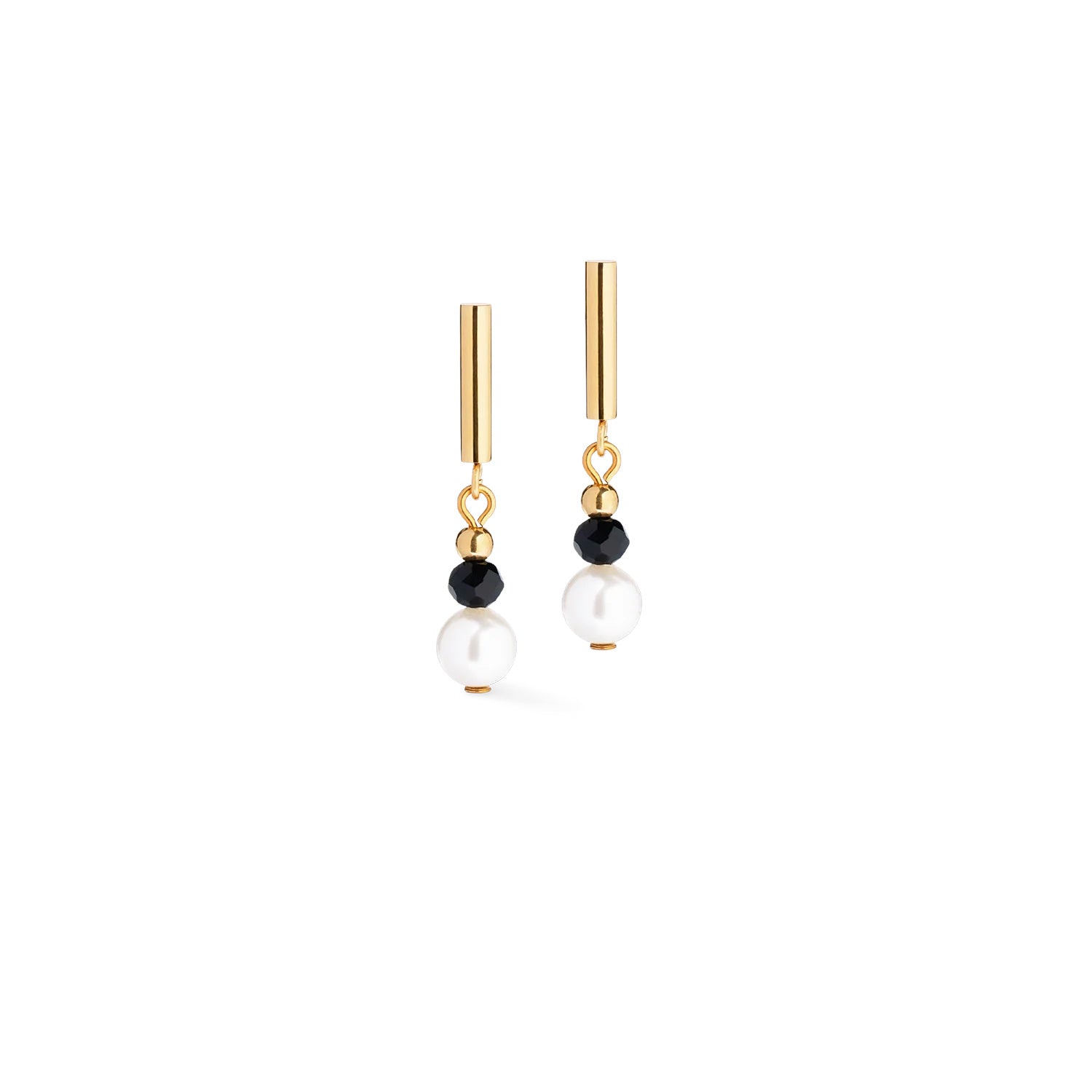 Coeur De Lion Trinity Spikes Drop Earrings Gold-Black
