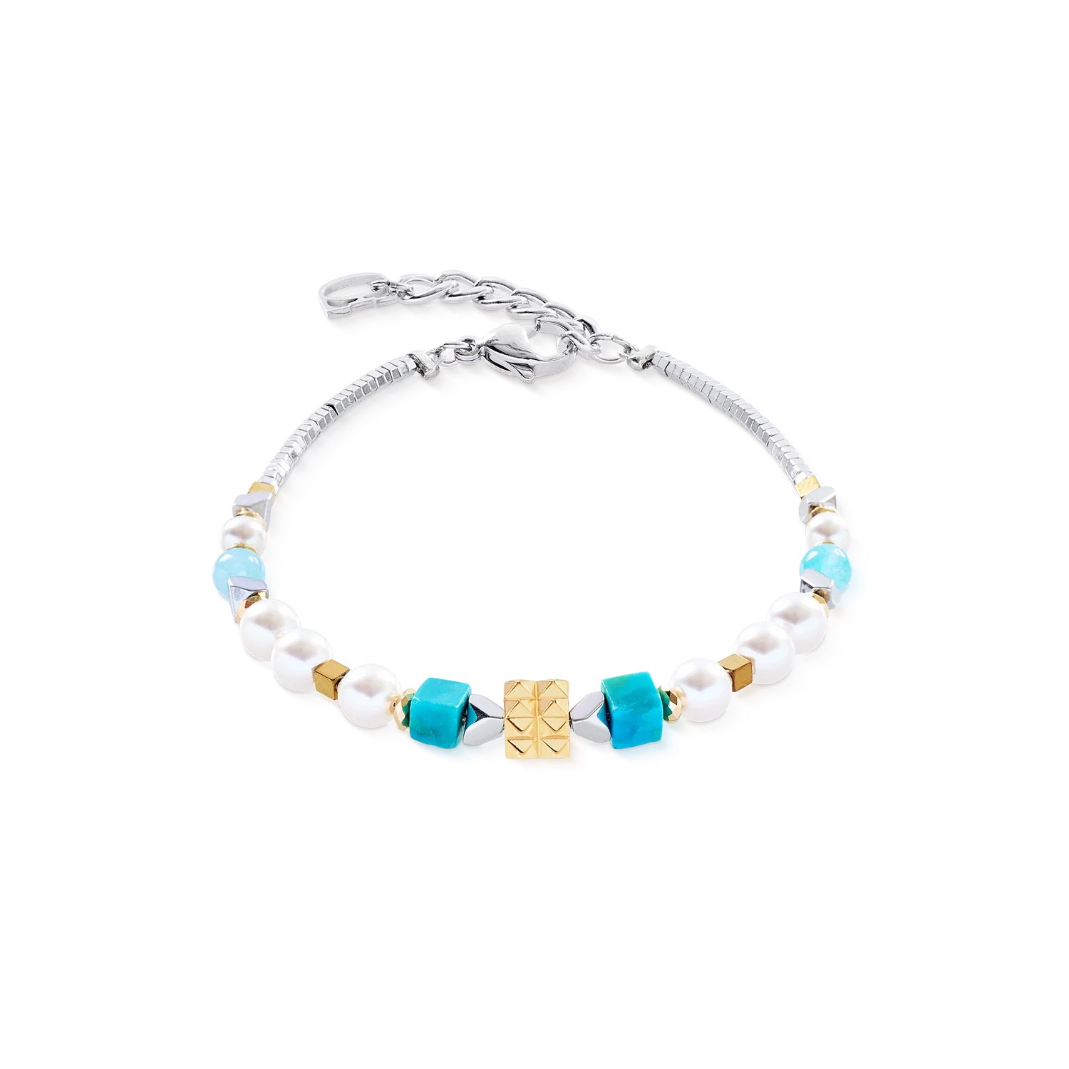 Coeur De Lion Elegance Spikes Bracelet Gold Turquoise