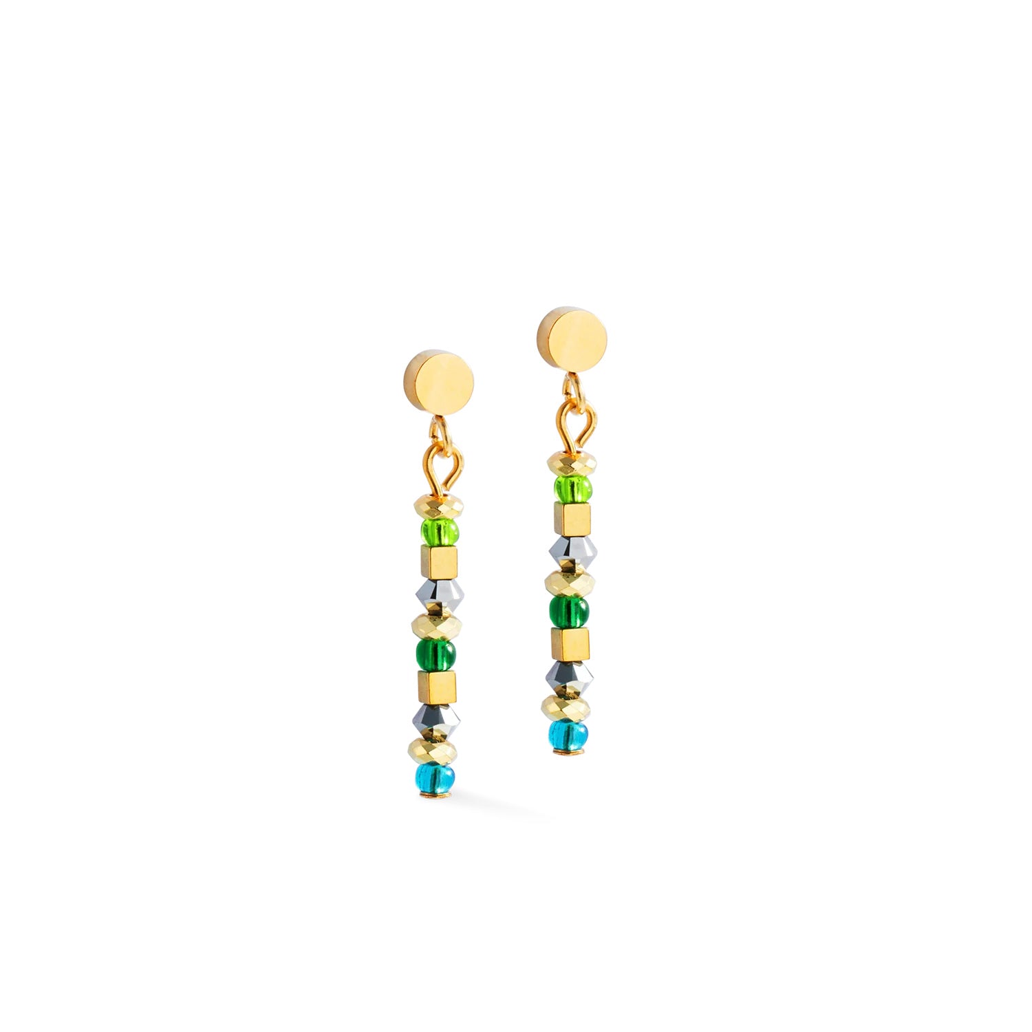 Coeur De Lion Drop Earrings Golden Whisper Rainbow