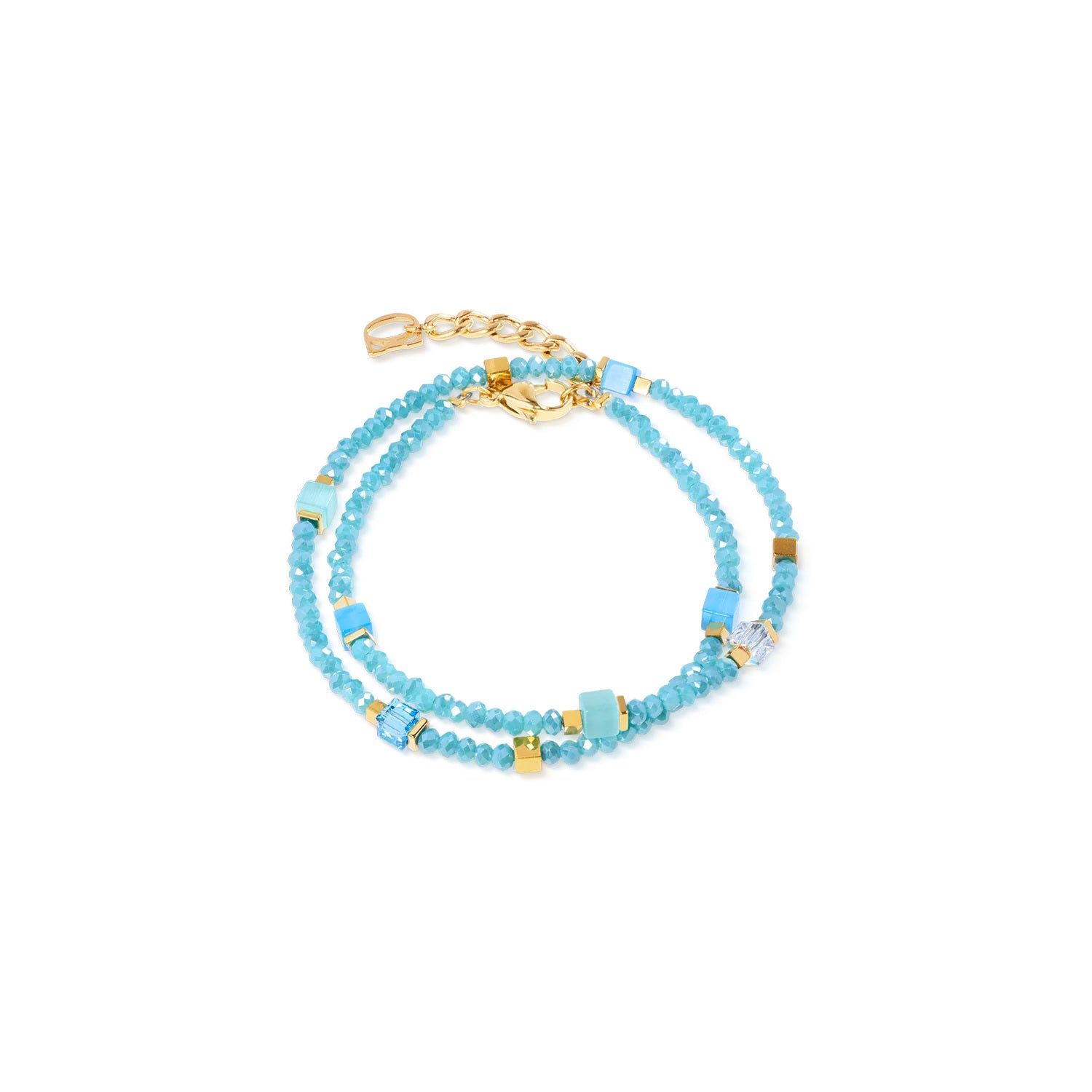 Coeur De Lion Joyful Colours Flex Bracelet Gold-Turquoise