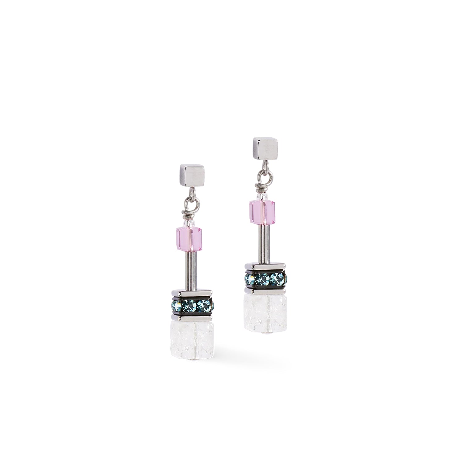 Coeur De Lion GeoCUBE® Iconic Precious Earrings Pink Lilac