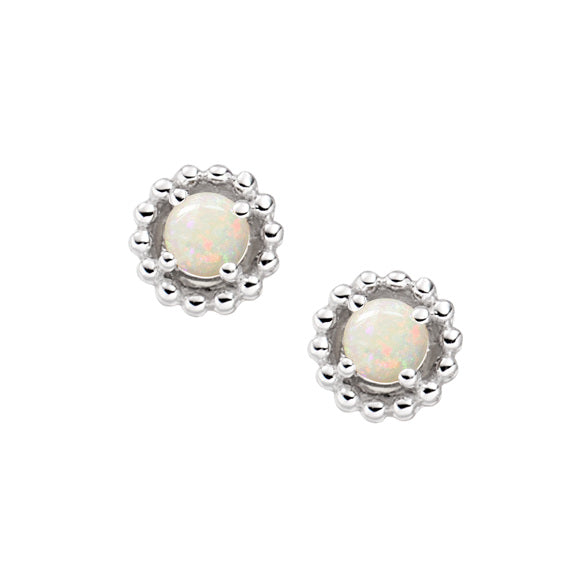 Silver & Opal October Earrings by Amore