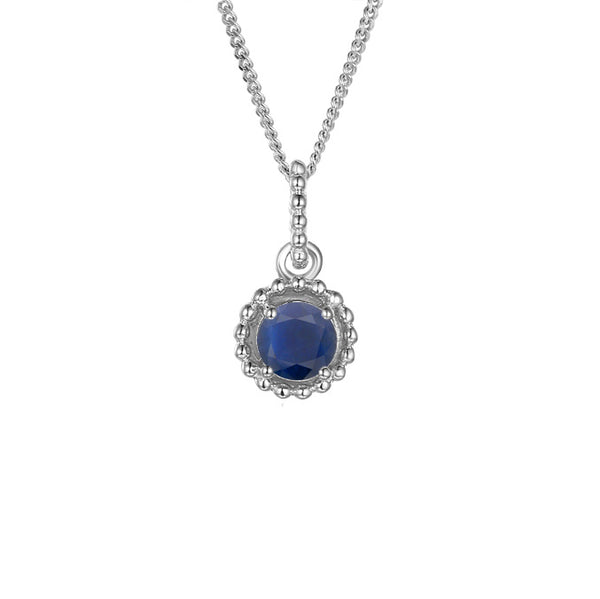 Silver & Sapphire September Necklace by Amore
