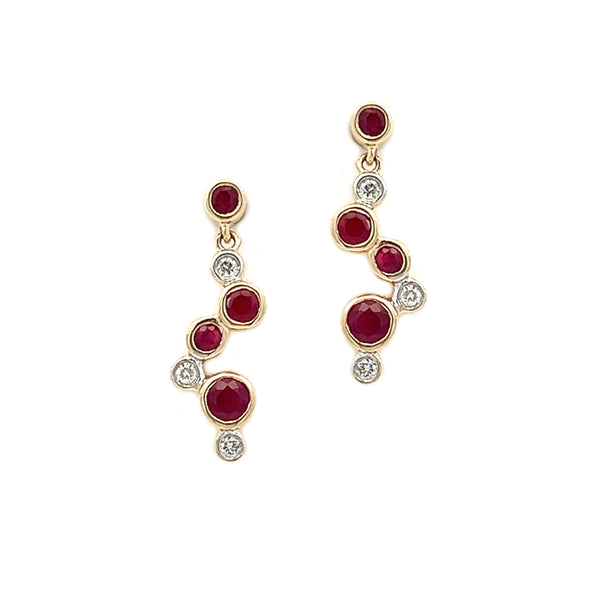 Amore Rhapsody 9ct Gold Ruby & Diamond Earrings 9123