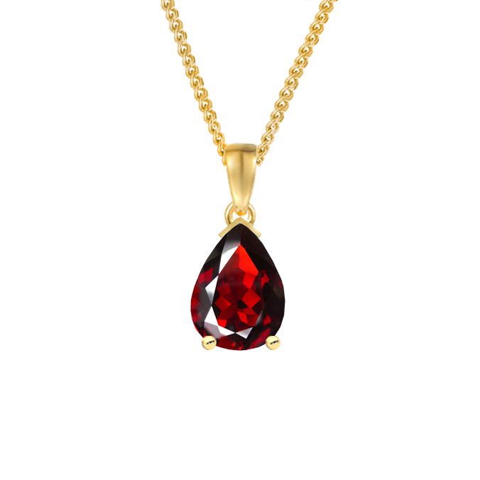 9ct Gold Phoebe Pear Garnet Pendant by Amore