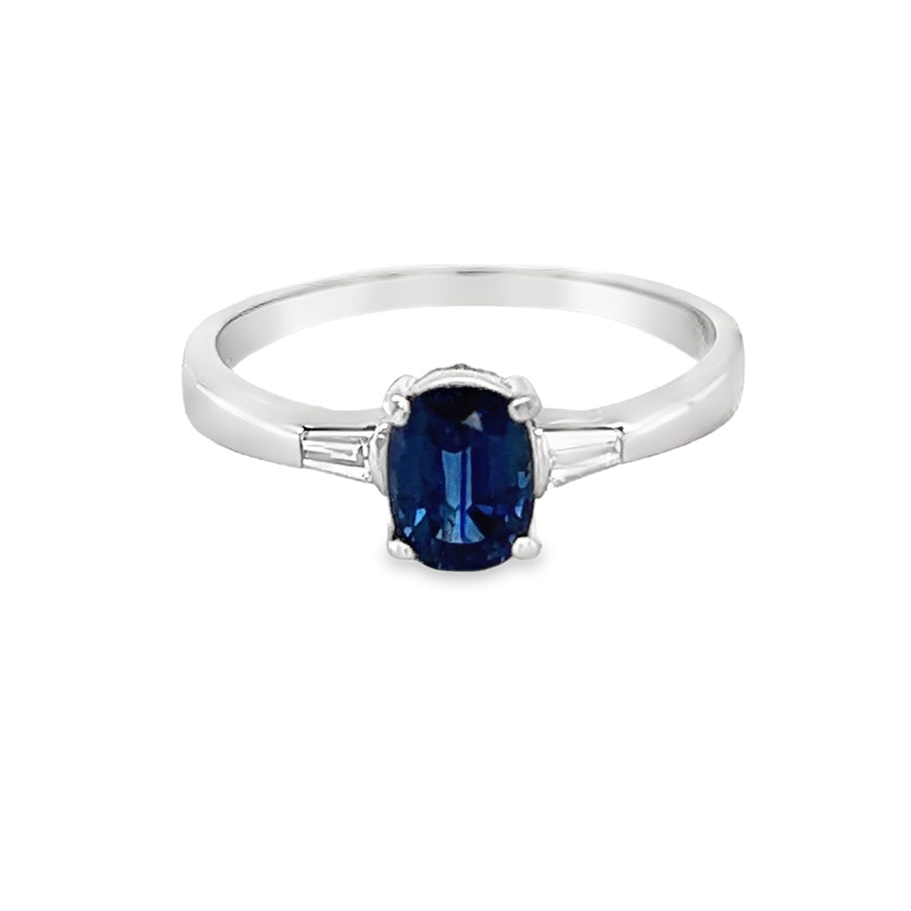 Sapphire & Diamond Trilogy Ring Platinum